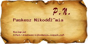 Paskesz Nikodémia névjegykártya